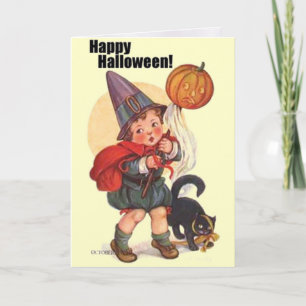Süßer Vintage-glücklicher Halloween-Süßigkeiten-od Karte