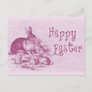 Süßer Vintage-Hase Frohe Ostern Postkarte