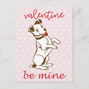 Süßer Vintage-Hund zum Valentinstag Postkarte