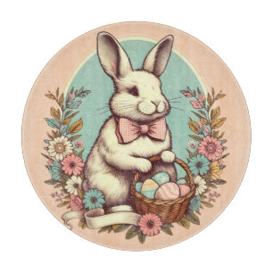 Süßer, vintage Osterhase/Ei/Korb Schneidebrett