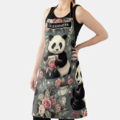 Süßer Vintage-Panda-Blumen- Schürze (InSitu)