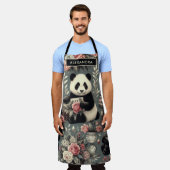 Süßer Vintage-Panda-Blumen- Schürze (Getragen)