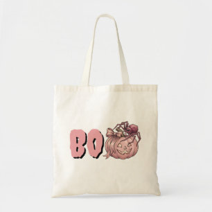 Süßer Vintage-Rosa-Kürbis und Spinne - Halloween B Tragetasche