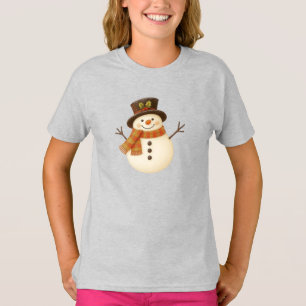Süßer, vintage-rustikaler Schneemann T-Shirt