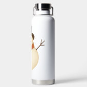 Süßer, vintage-rustikaler Schneemann Trinkflasche (Rückseite)