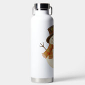 Süßer, vintage-rustikaler Schneemann Trinkflasche (Vorderseite)