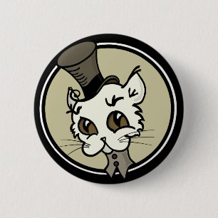 SÜßER VINTAGE-STIL-KATZEN-PIN MIT RÜCKSEITE BUTTON