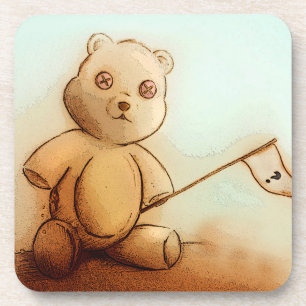 Süßer vintage Teddybär, 6-teiliges Set Untersetzer