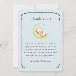 Süßer Vintage-Teddybär Baby-Junge Shower Dankeskarte