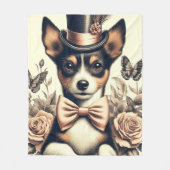 Süßer Vintage Toy Fox Terrier Fleecedecke (Vorderseite)