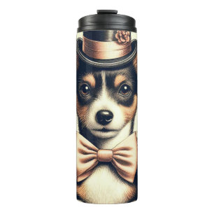 Süßer Vintage Toy Fox Terrier Thermosbecher
