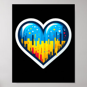 Süßer Vintage-Ukrainischer Bynner-Fan Ukraine-Flag Poster