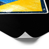 Süßer vintage-ukrainischer Bynner-Fan Ukraine-Flag Poster (Ecke)