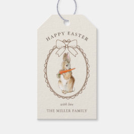 Süßer vintage Wasserfarben Osterhase  Geschenkanhänger