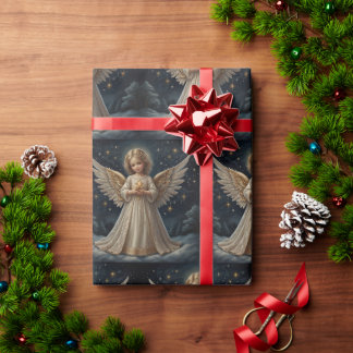 Süßer Vintage-Weihnachtsengel Geschenkpapier