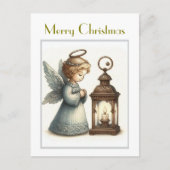 Süßer vintage Weihnachtsengel Postkarte (Vorderseite)