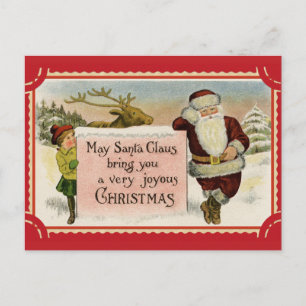 Süßer Vintage-Weihnachtsmann fröhliche Weihnachten Postkarte