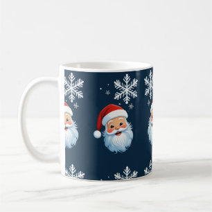 Süßer Vintage-Weihnachtsmann und Schneeflocken Fes Kaffeetasse