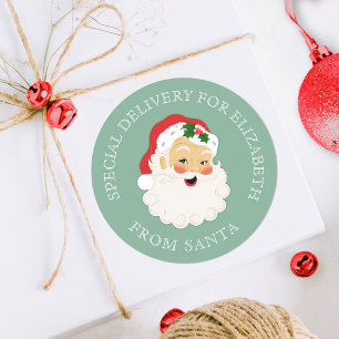Süßer Vintage-Weihnachtsmann Weihnachten Runder Aufkleber