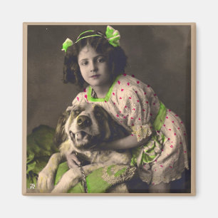 Süßer Vintager Foto-Magnet Bernhardiners Magnet