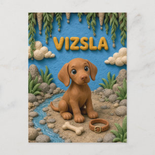 Süßer Vizsla-Welpe, Baby-Hund Postkarte
