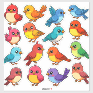 Süßer Vogel-Aufkleber Set   Cartoon Kawaii Tier Aufkleber