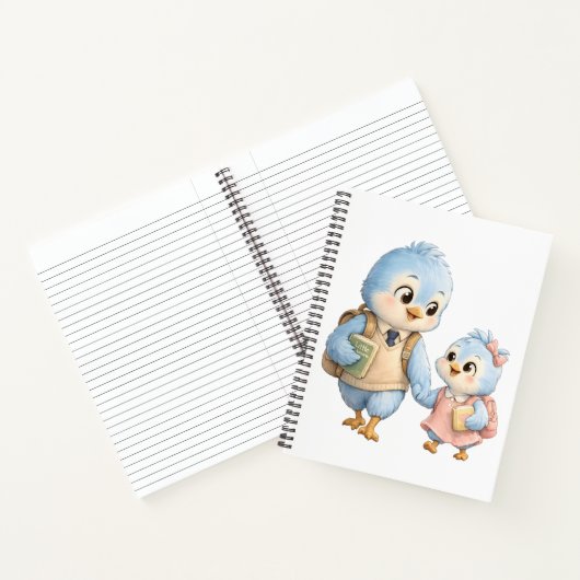 Süßer Vogel Bruder Schwester Journal Notizblock (Innenseite)