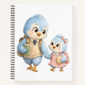 Süßer Vogel Bruder Schwester Journal Notizblock (Vorderseite)
