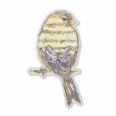 Süßer Vogel mit Noten Anpassen Aufkleber (Vorderseite)
