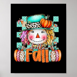 Süßer Vogelscheuchen-Kürbis-Erntedankfest Hallowee Poster