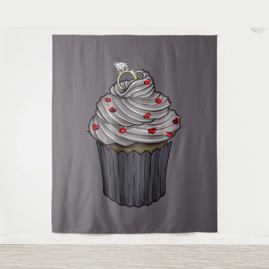 Süßer Vorschlag-Cupcake Wandteppich (Vorderseite)