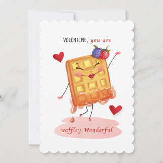 Süßer Waffel-Charakter Vintage-Valentinstag Feiertagskarte