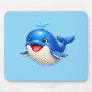 Süßer Wal mit großen Augen Glückliches Meeres-Tier Mousepad