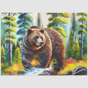 Süßer Wald Braunbär Seidenpapier