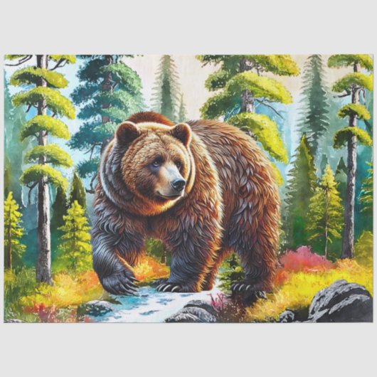 Süßer Wald Braunbär Seidenpapier (Vorderseite)