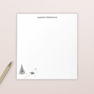 Süßer Wald-Dachs Whimsical Personalisiert Notizblock