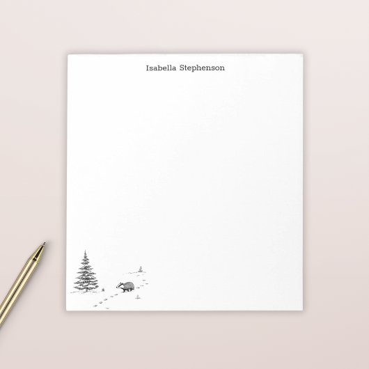 Süßer Wald-Dachs, whimsical personalisiert Notizblock