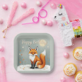 Süßer Wald Fuchs Alles Gute zum Geburtstag Pappteller (Party)