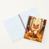 Süßer Wald Fuchs in herbstlichen Blättern Spiralbl Notizblock (Innenseite)