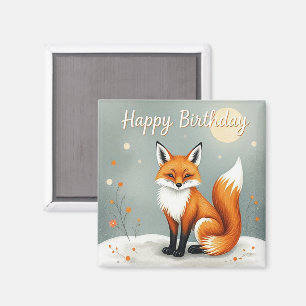 Süßer Wald Fuchs zum Geburtstag Magnet