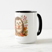 Süßer Wald-Igel-Wasserfarben-Becher mit Herbst Tasse (VorderseiteRechts)