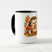 Süßer Wald-Igel-Wasserfarben-Becher mit Herbst Tasse (Vorderseite Links)