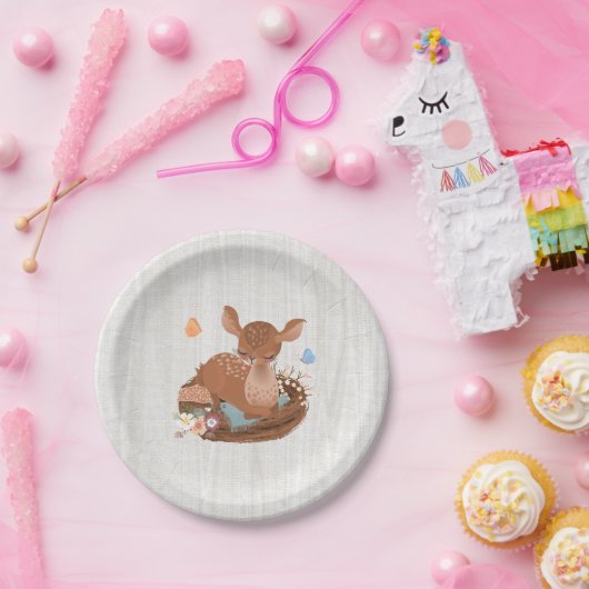 Süßer Waldbabyrotwild-Babyduschen-Papier-Teller Pappteller (Party)