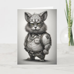 Süßer Waldhüter-Hasenkaninchen mit Brille Karte