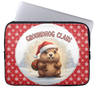 Süßer Waldmurmeltier-Weihnachtsmann Lustiger Waldm Laptopschutzhülle