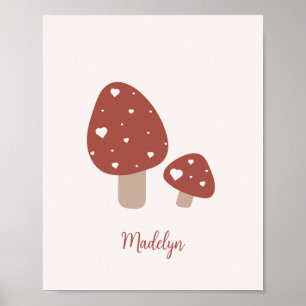 Süßer Waldpilz Minimalistisch Poster