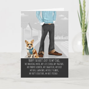 Süßer walisischer Corgi und Papa Lustiger Vatertag Feiertagskarte