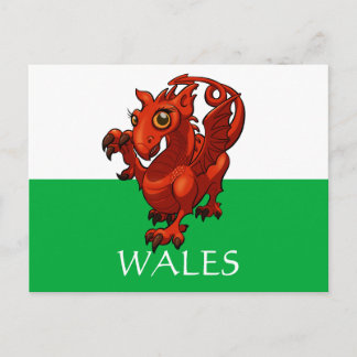 Süßer walisischer Drache Wales-Flagge Fügen Sie Ih Postkarte