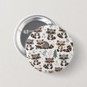 Süßer Waschbär Button (Vorne & Hinten)