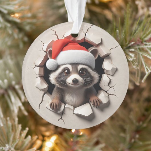 Süßer Waschbär doppelseitiger Weihnachtsbaumschmuc Ornament (Baum)